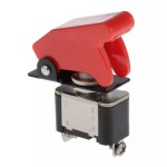 Metallic switch for vehicles, ON and OFF, matte red plastic cover